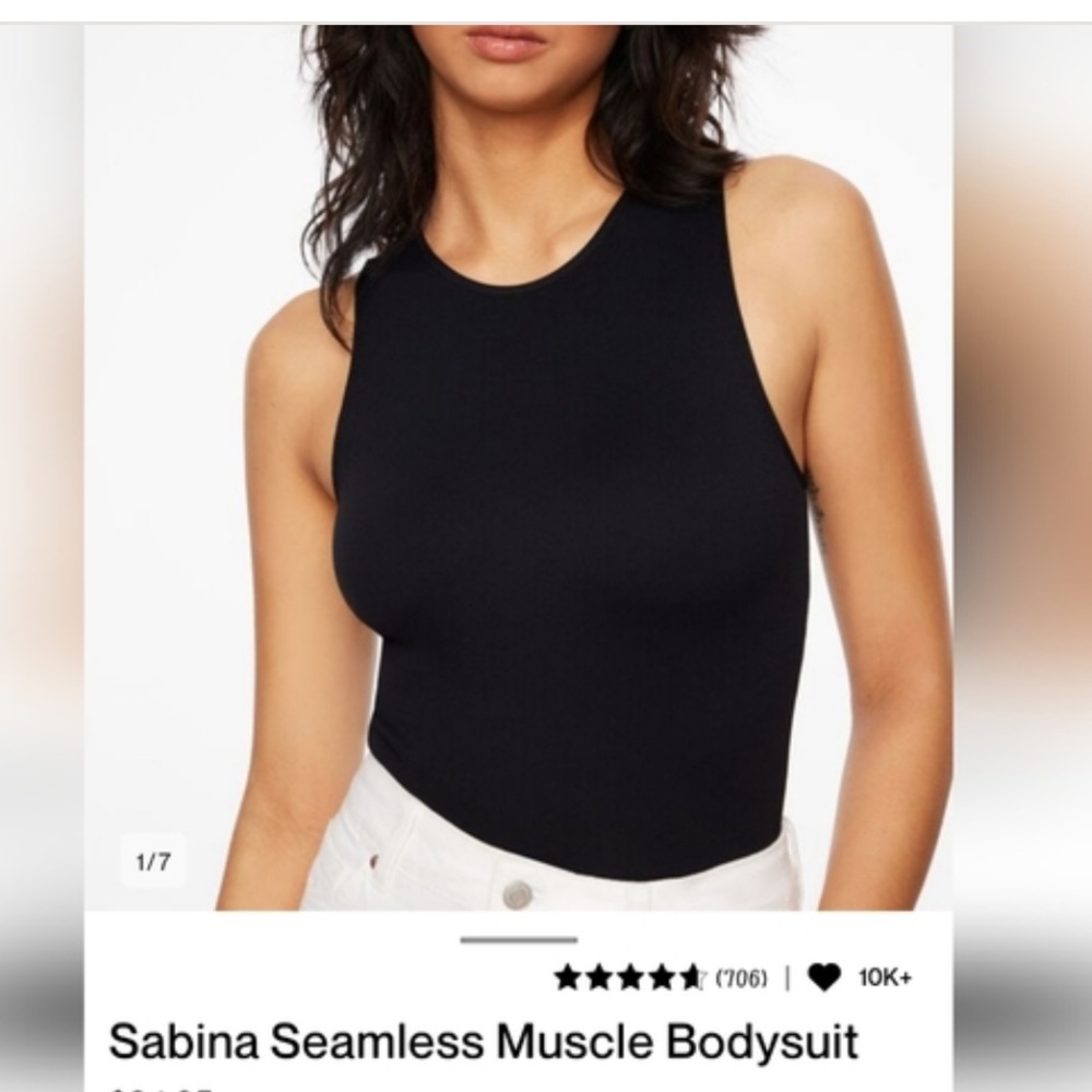Dynamite Sabina Black Muscle Seamless Sleeveless Bodysuit (Medium)- GUC